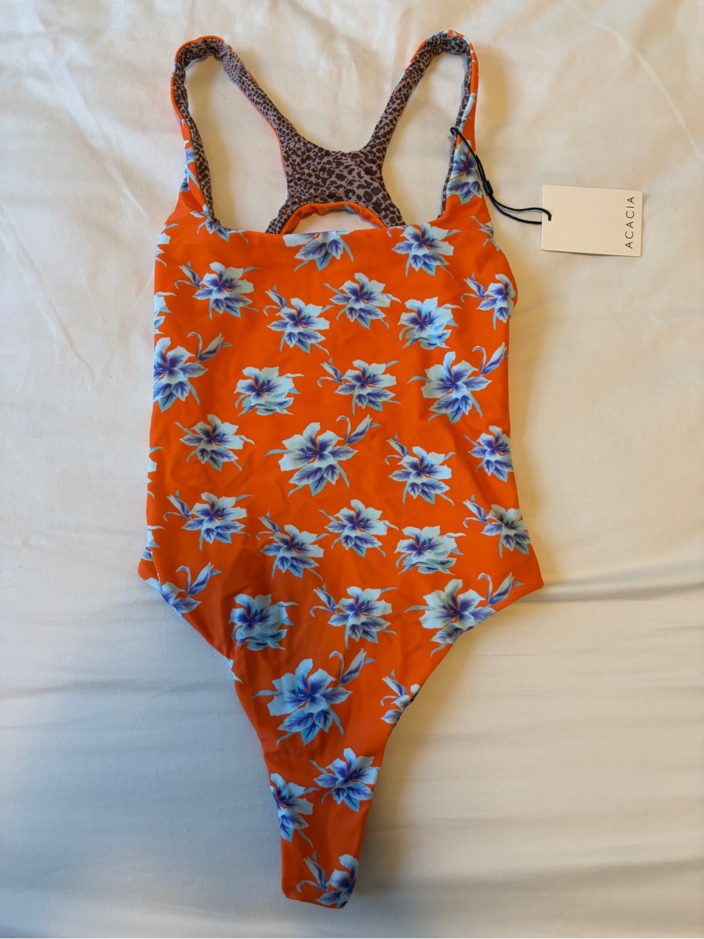 acacia swimwear Orange Floral One-Piece Bikini